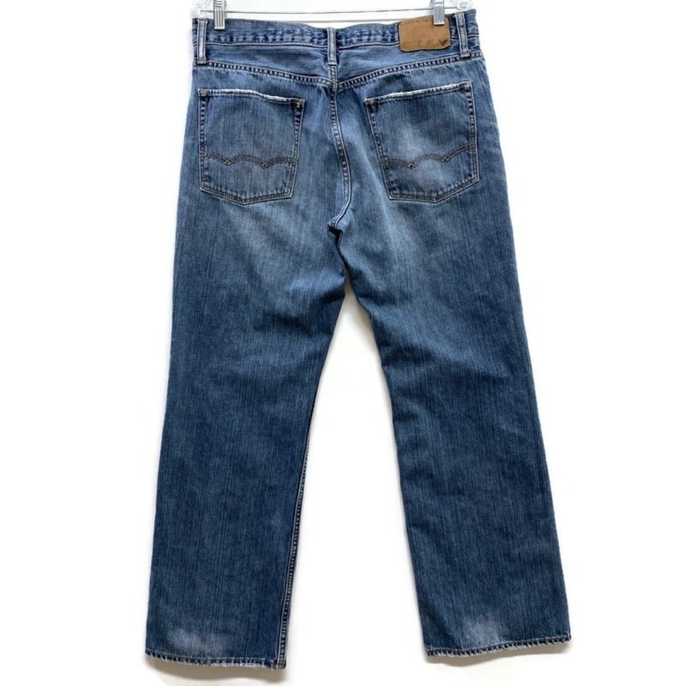 American Eagle Lightly Distressed Blue Denim Men's 33x30 Boot Cut Jeans 43053146 - Picture 2 of 11